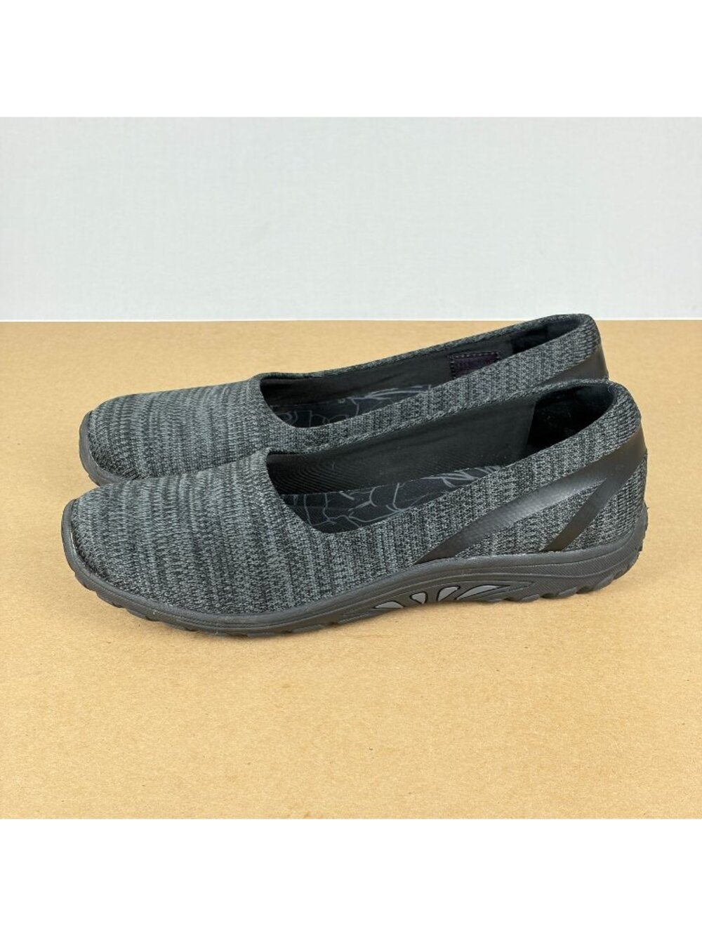 Skechers Relaxed Fit Reggae Fest Casual Shoes Womens 8 Black Heathered Knit